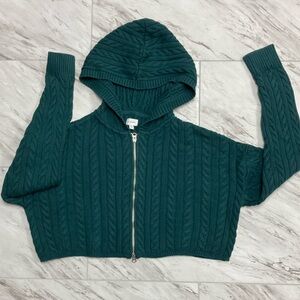 LA HEARTS CROPPED HOODED SWEATER